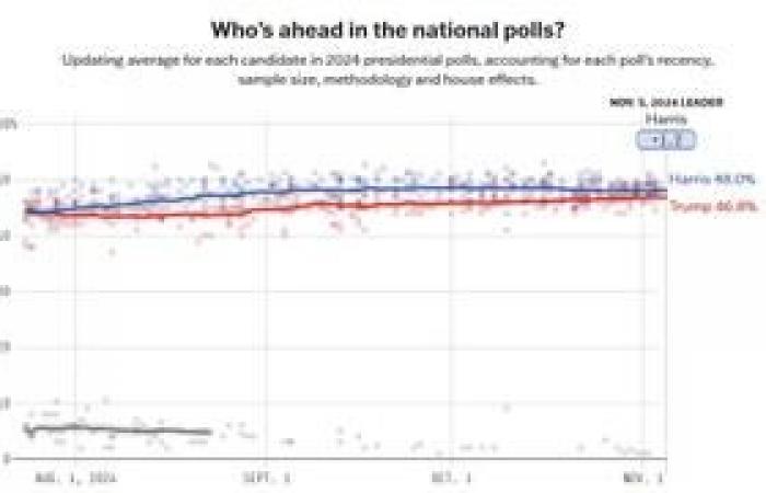 Donald Trump or Kamala Harris? What the latest polls say a few hours before the American election