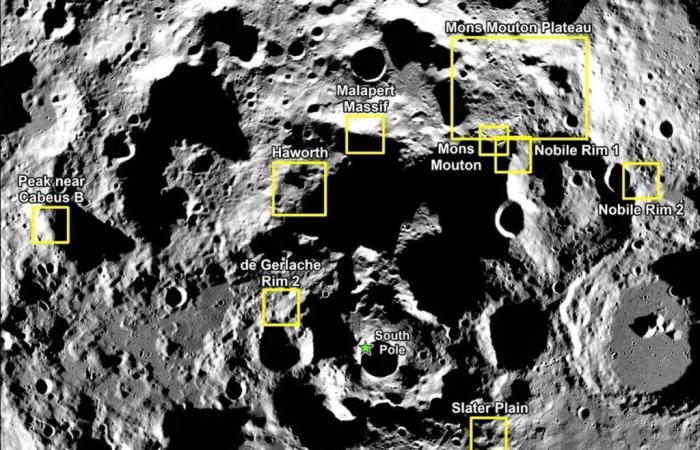 NASA has selected nine sites for the return of humans to the Moon