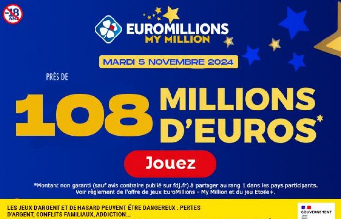 EuroMillions Tuesday November 5, 2024: 108 million euros to be won! – FDJ