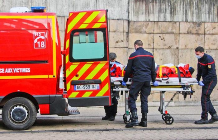 He falls several meters into a dumpster before being rescued