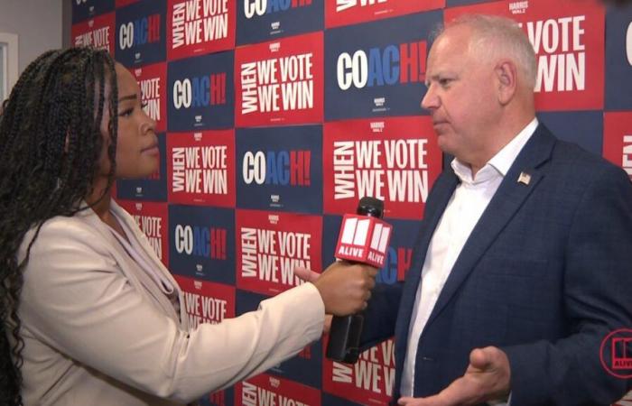 Gov. Tim Walz speaks ahead of 2024 Presidential Election