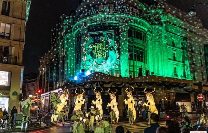 Inauguration of the BHV 2024 Christmas windows with Marc Lavoine and Adriana Karembeu