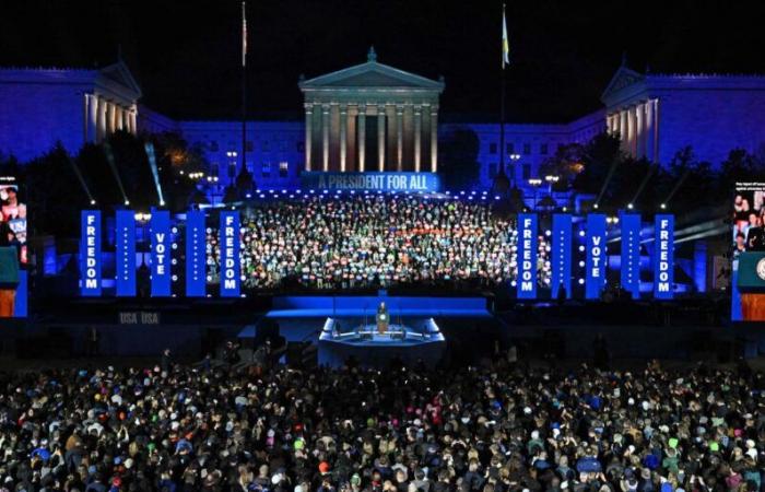 Kamala Harris in Philadelphia and Donald Trump in Michigan for their final campaign rally