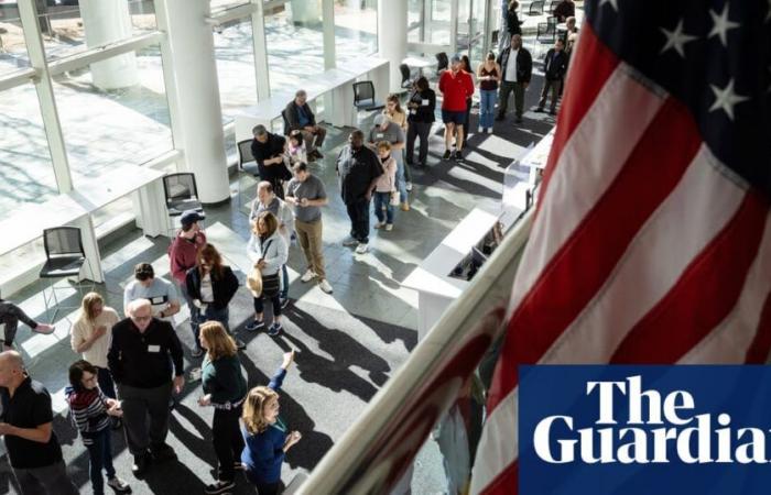 Americans head to polls with historic election on a knife edge | US elections 2024