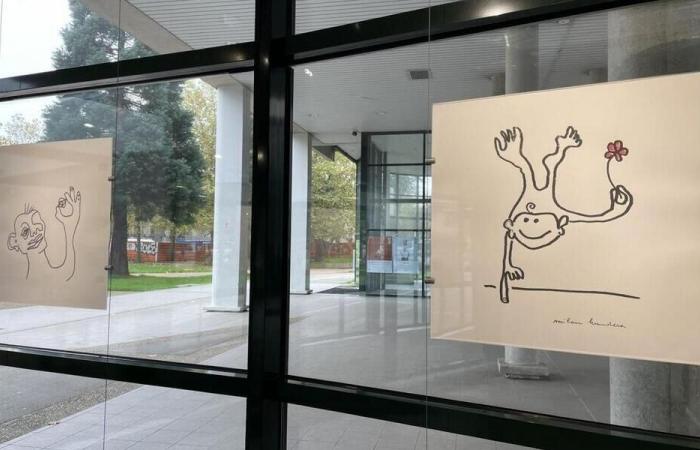 An exhibition of drawings by Milan Kundera at Rennes 2 University