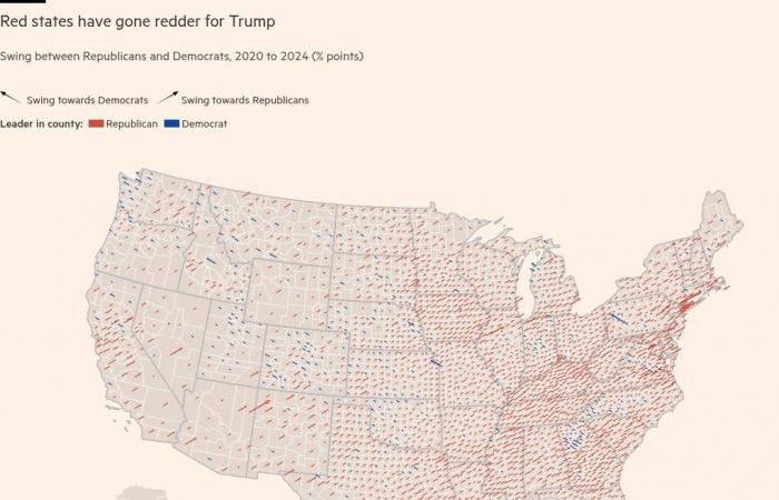 The swing to Trump in maps and charts