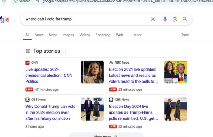 Google admits ‘where can I vote’ feature favored Harris over Trump, says issue is now fixed