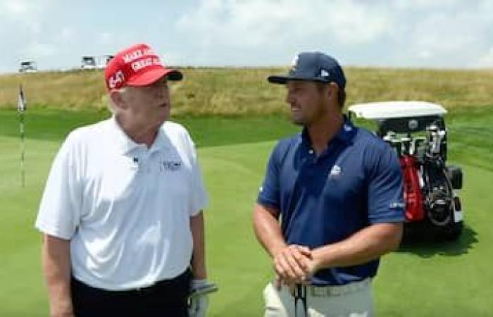 Bryson DeChambeau takes the Donald Trump stage after his victory