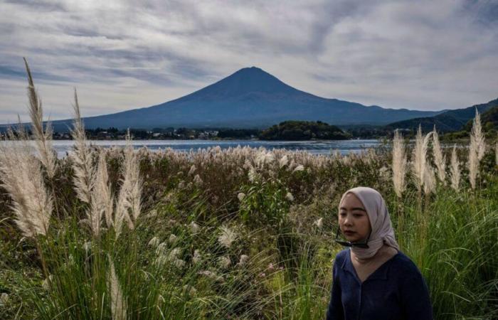 Snow has finally fallen on Mount Fuji