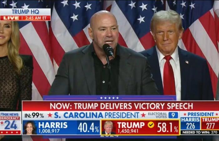 Dana White Praises Joe Rogan During Trump Victory Speech