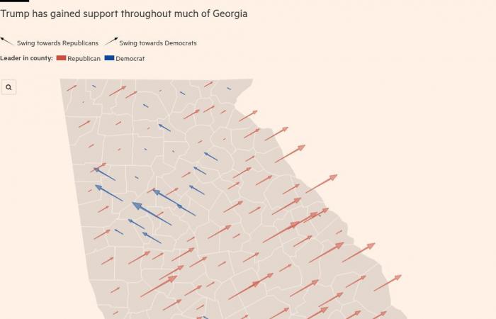 The swing to Trump in maps and charts