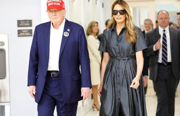 Melania Trump Wears Dior Polka-Dot Dress to Vote on Election Day