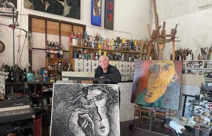 the painter Alain Bergeon opens the doors of his lair