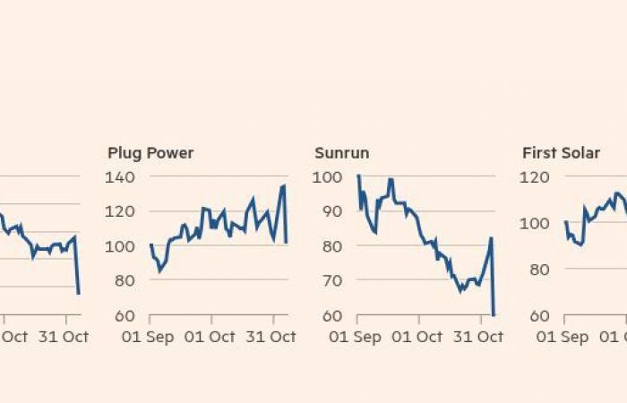 Tesla and US bank stocks jump in post-election trades as renewables slump