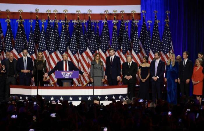 The entire Trump clan in Florida to claim victory with Donald Trump