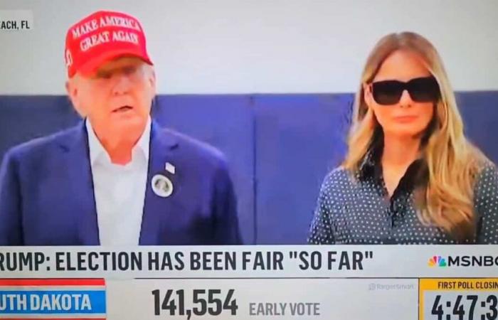 Internet users are convinced that Trump voted accompanied by a fake Melania with big sunglasses