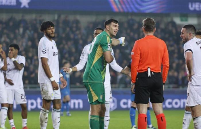 in video, the incredible penalty conceded by Emiliano Martinez and Aston Villa, beaten in Bruges