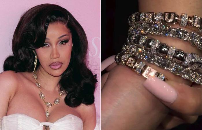 Cardi B Reveals Glimpse of Her Third Baby’s Name on Diamond Bracelet