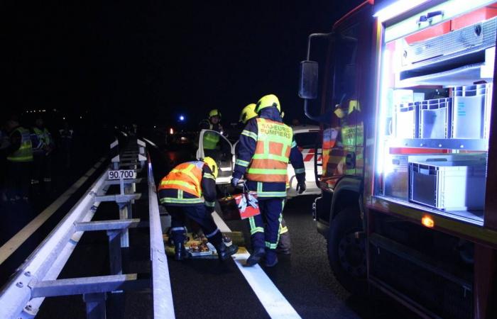 A major safety exercise took place on this new expressway in Haute-Loire