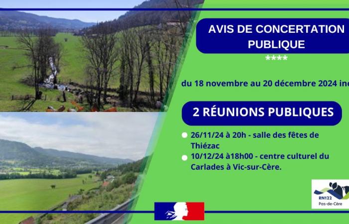 RN 122: Development between Vic-sur-Cère and Thiézac – preliminary consultation phase – November – 2024 – Press area – News