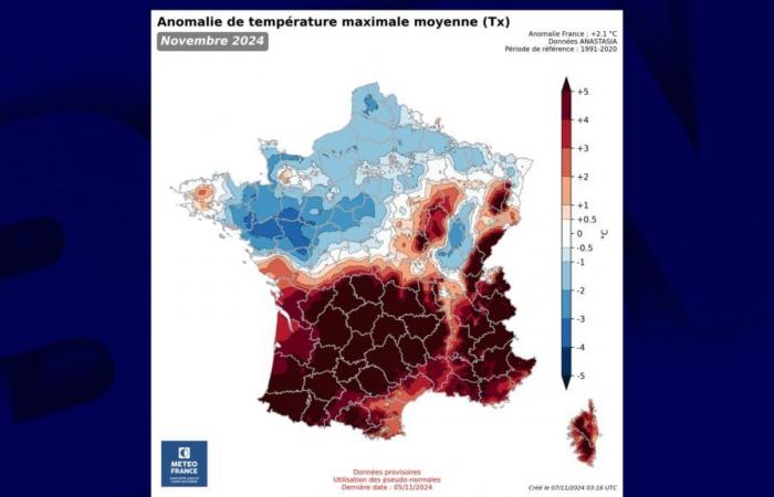 France cut in two since the beginning of November