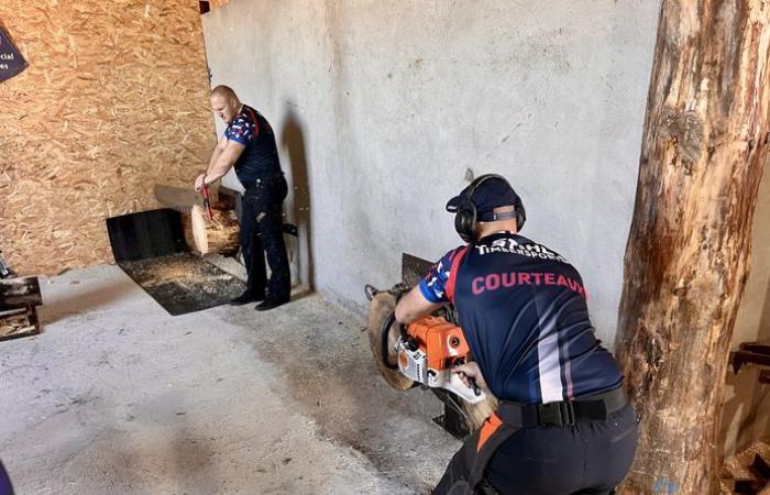 For the Timbersports World Championships, the French and Australian teams trained in Ariège