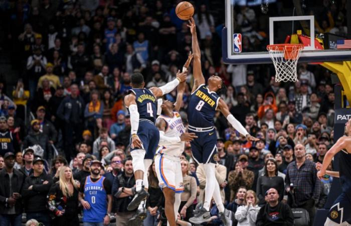 WATCH: Nuggets’ Peyton Watson blocks Shai Gilgeous-Alexander at buzzer to give Thunder their first loss