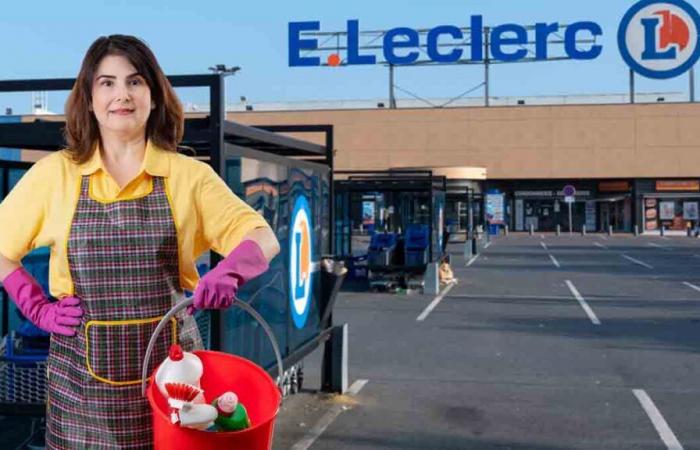 How much does a cleaning lady earn at Leclerc?