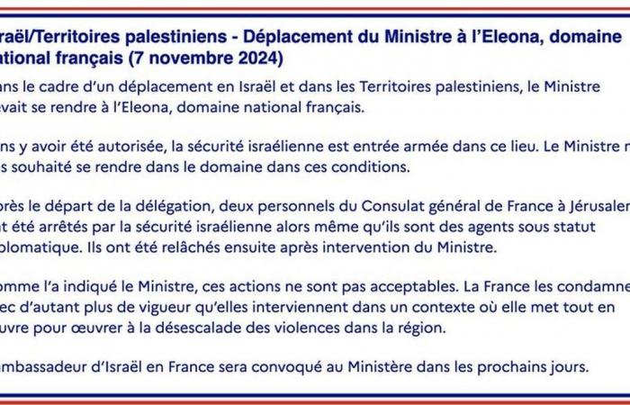 Diplomatic tension between France and Israel