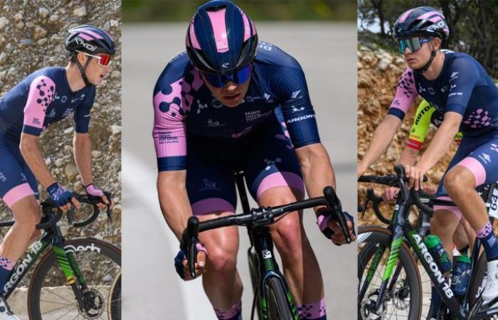 Cycling. Transfer – Three riders arrive at Novo Nordisk including two French