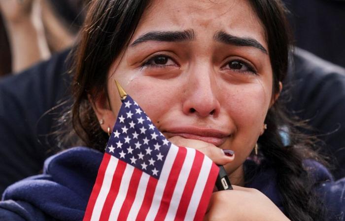 the smile of Kamala Harris, the tears of her supporters