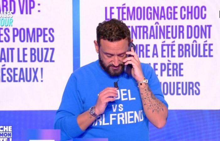 Cyril Hanouna interrupts Touche pas à mon poste live to answer a call from his daughter