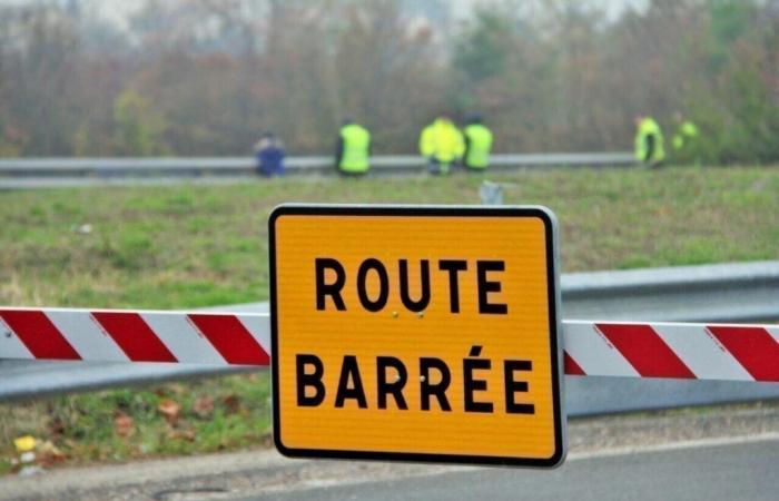 works and closed road between Châteaubriant and Saint-Nazaire