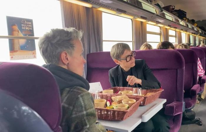 in the “cholesterol train” with writers on their way to the Brive Book Fair