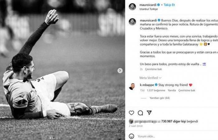 Flash comment from Kylian Mbappe for Mauro Icardi! After the injury in the Galatasaray-Tottenham match… – Fanatik Newspaper Galatasaray (GS) News