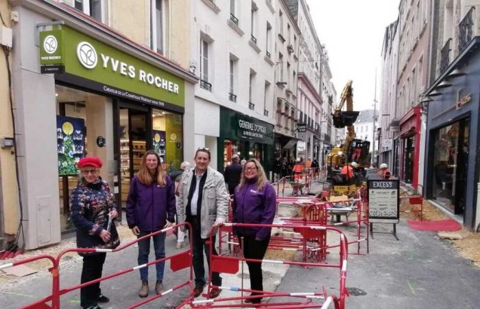 Cherbourg-en-Cotentin. The pedestrian street construction site halfway