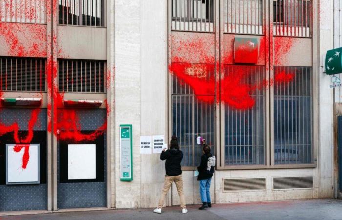 demonstrators accuse BNP Paribas of financing Israel in war against Hamas