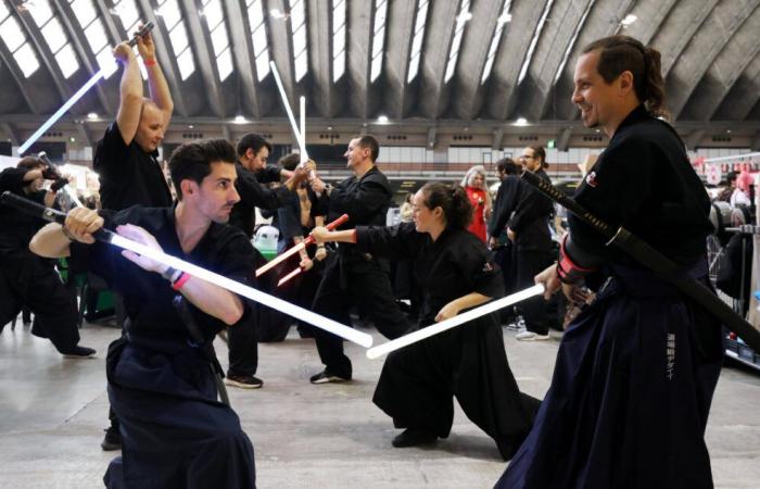 Fight with a lightsaber at the Nice Japan pop show