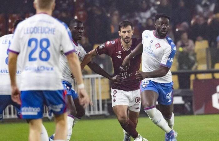 the scores of the Caennais, beaten in Metz (1-0)