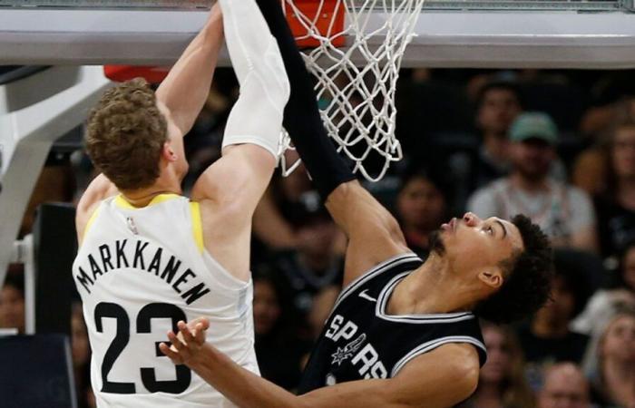 Wembanyama posts rare 6-3-pointer, 7-block game in Spurs’ loss