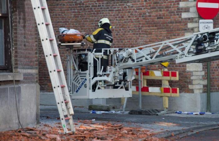 Fire in progress in Soumagne in a house under construction