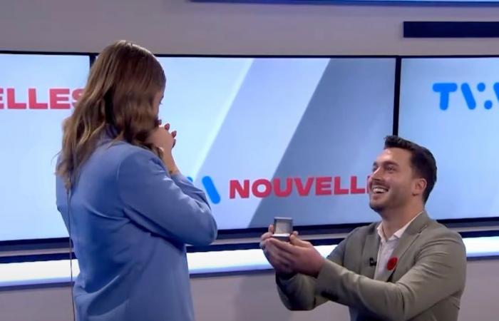 A TVA Nouvelles anchor gets proposed to her live on TV.