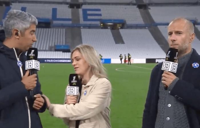 DAZN journalist Ambre Godillon received a projectile in the face last night during the meeting. Watch his reaction