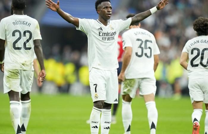 Real corrects Osasuna with a hat-trick from Vinicius