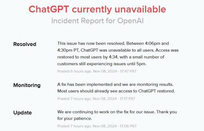 ChatGPT went down briefly Friday evening affecting Siri on some iPhone models