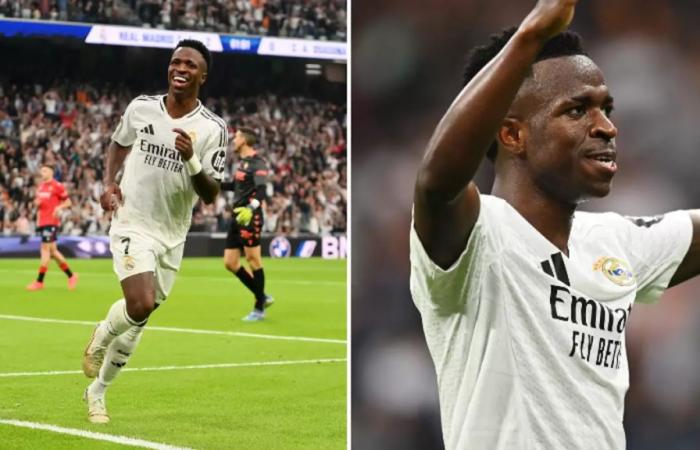 Fans inside Bernabeu create brilliant new chant about Vinicius Junior after he scores hat-trick vs. Osasuna – Real Madrid