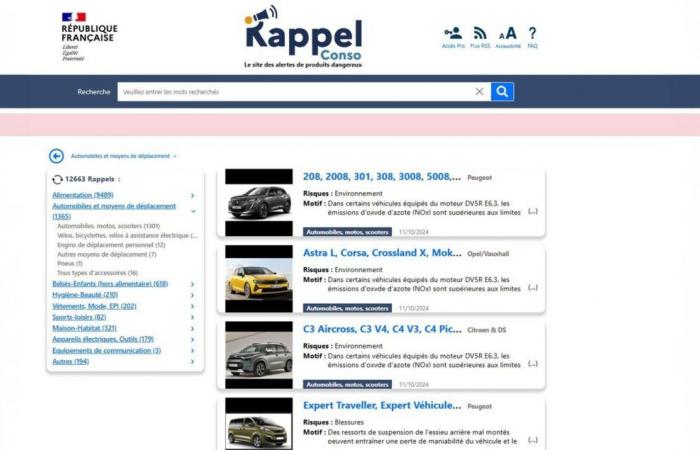 the official website for recalls in France deserves more seriousness for the automobile!