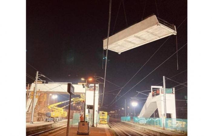 “It’s still an emotional moment”: at Vannes station, the two spans of the footbridge installed