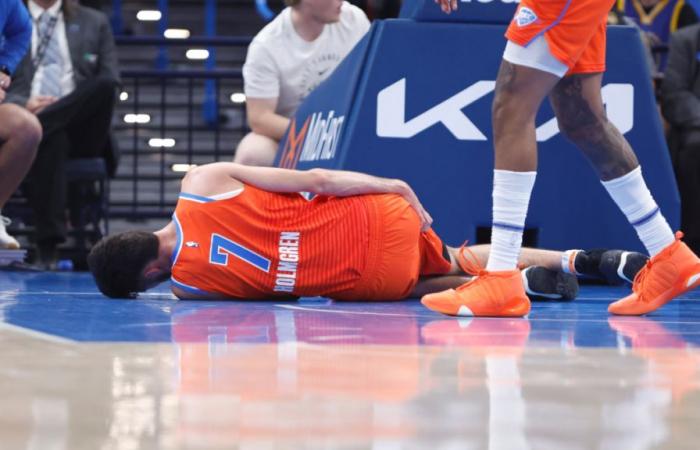 Chet Holmgren injury update: Thunder center ruled out for game after landing on hip in scary fall vs. Warriors