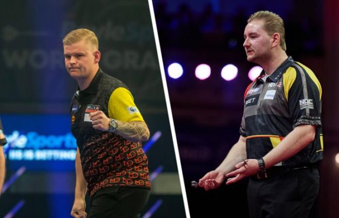 Mike De Decker and Dimitri Van den Bergh reverse roles on the second day of the Grand Slam of Darts: Belgians still in the race for the last 16